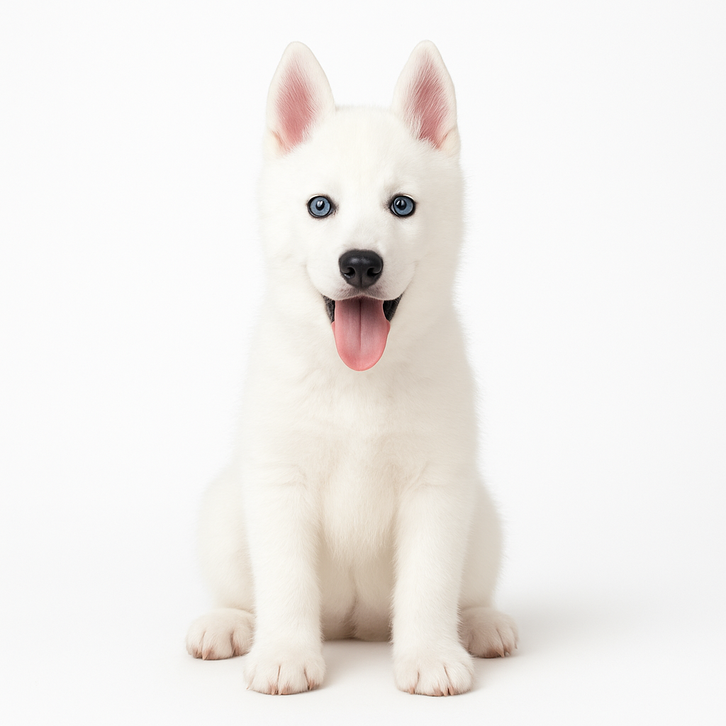 Full White Siberian Husky Puppy