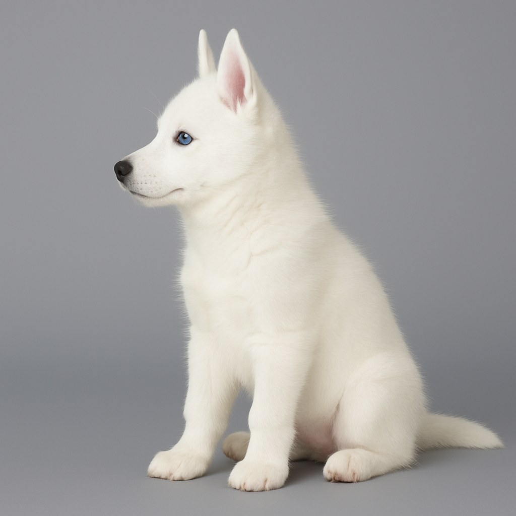 Full White Siberian Husky Puppy